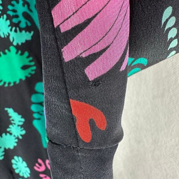 Rixo Silk Lulu Dark Floral Mini Dress Size Small - Picture 12 of 12